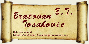 Bratovan Tošaković vizit kartica